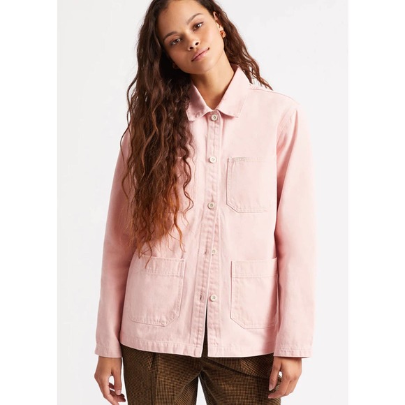 Brixton Jackets & Blazers - Brixton Women's Philly Chore Canvas Denim Coat in Peachskin Pink Size Small NWT